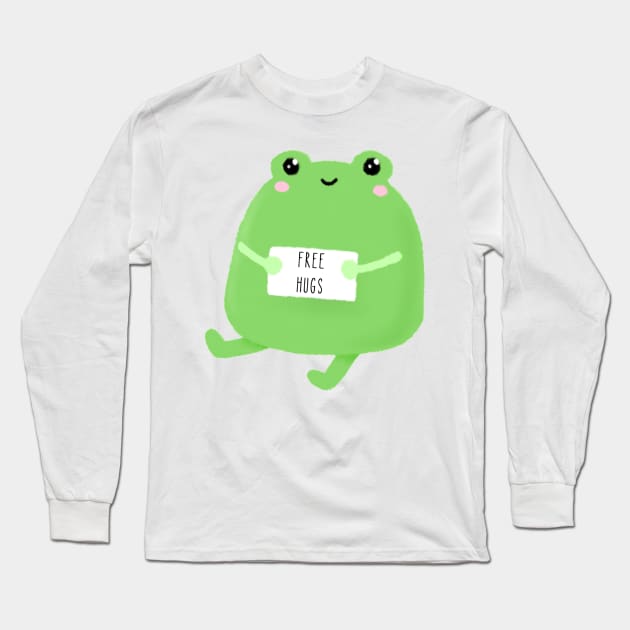 free hugs frog Long Sleeve T-Shirt by mrnart27